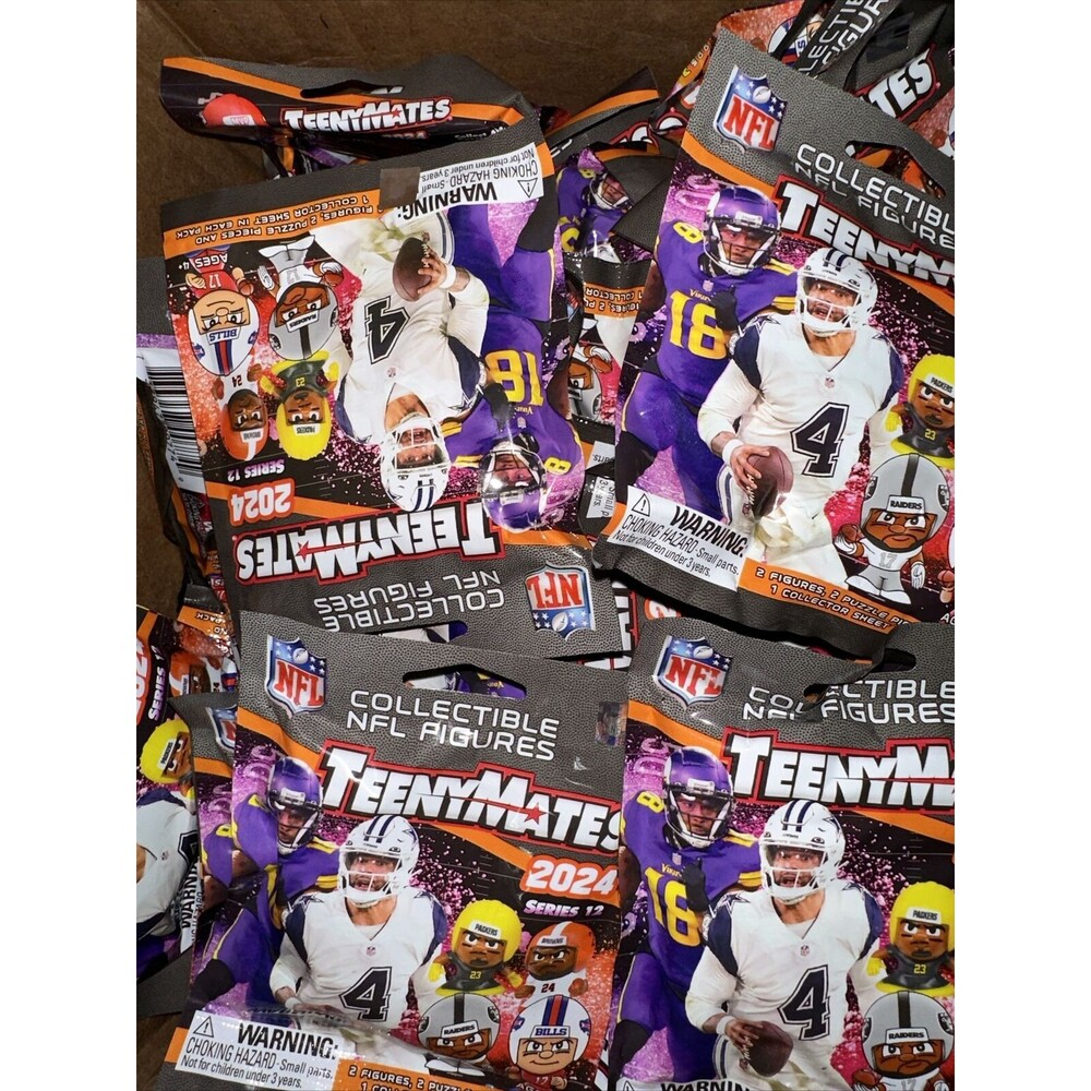 NEW! (Lot of 13 Packs) Collectible NFL Figurines TeenyMates 2024 Series 12